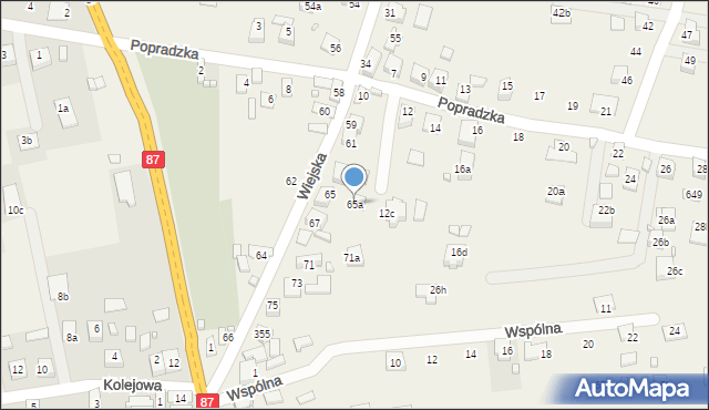 Barcice, Wiejska, 65a, mapa Barcice