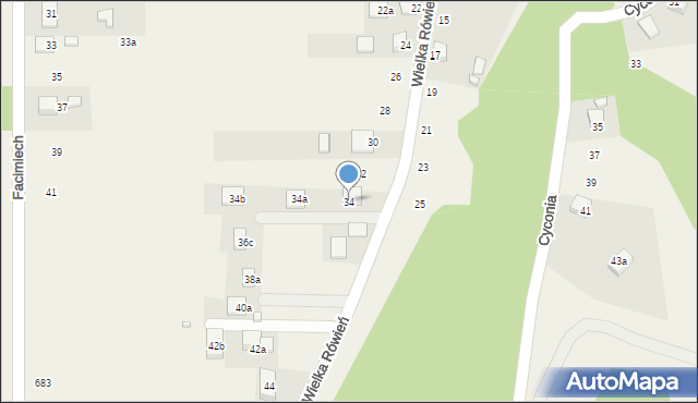 Barcice, Wielka Rówień, 34, mapa Barcice