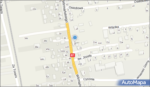 Barcice, Wirmańskiego Józefa, ks., 19, mapa Barcice