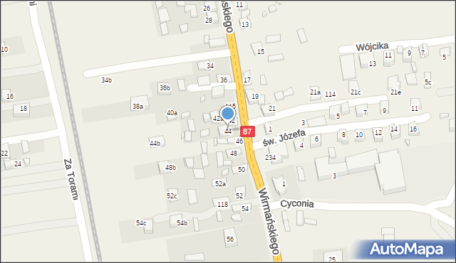 Barcice, Wirmańskiego Józefa, ks., 44, mapa Barcice