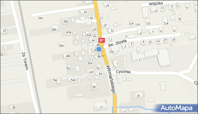 Barcice, Wirmańskiego Józefa, ks., 50, mapa Barcice