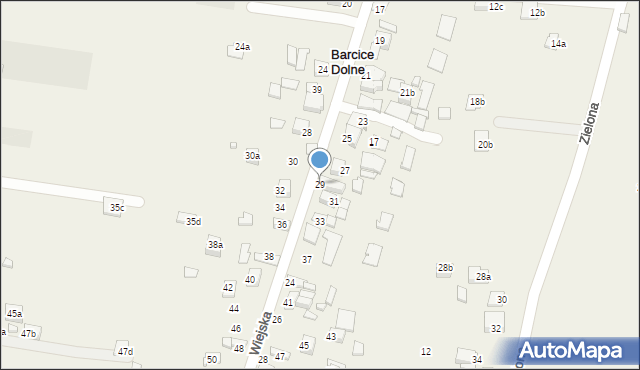 Barcice Dolne, Wiejska, 29, mapa Barcice Dolne