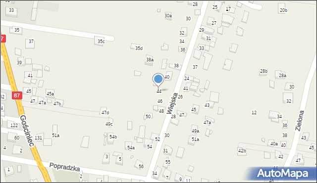 Barcice Dolne, Wiejska, 44, mapa Barcice Dolne