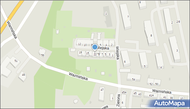 Barczewo, Wiejska, 11, mapa Barczewo