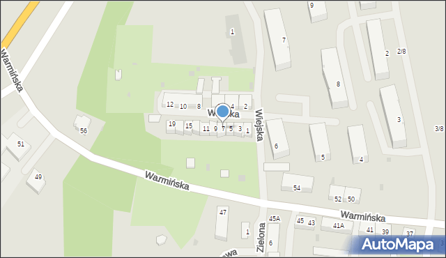 Barczewo, Wiejska, 7, mapa Barczewo