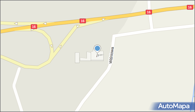 Barczewo, Wiśniowa, 17, mapa Barczewo