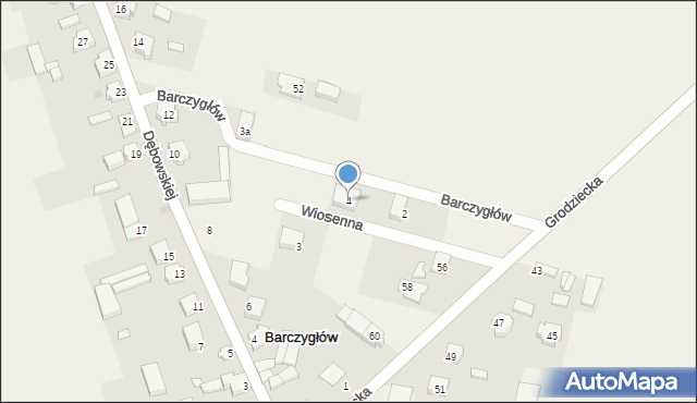 Barczygłów, Wiosenna, 4, mapa Barczygłów