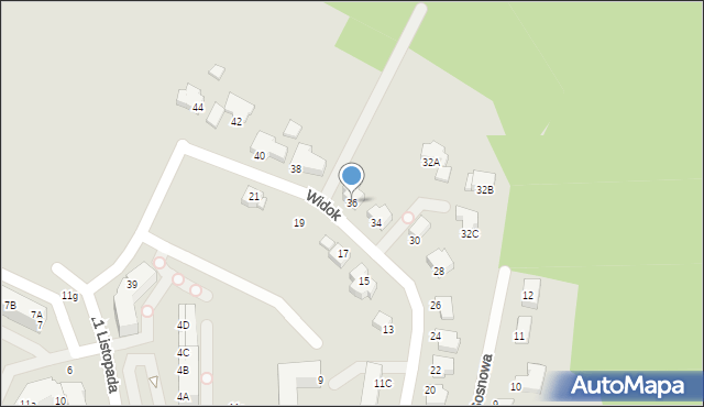 Barlinek, Widok, 36, mapa Barlinek