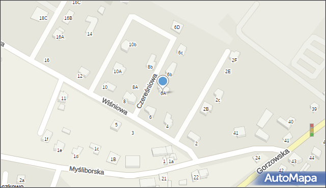 Barlinek, Wiśniowa, 6A, mapa Barlinek