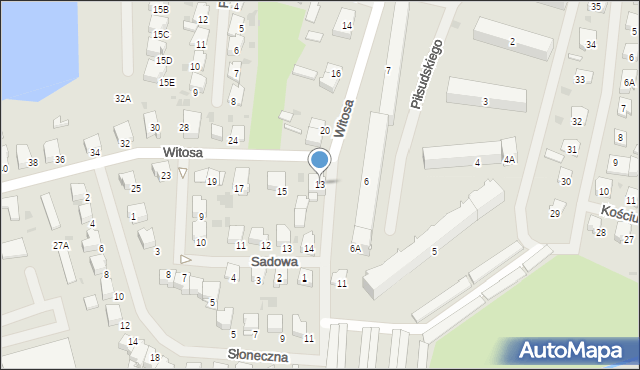 Bartoszyce, Witosa Wincentego, 13, mapa Bartoszyce
