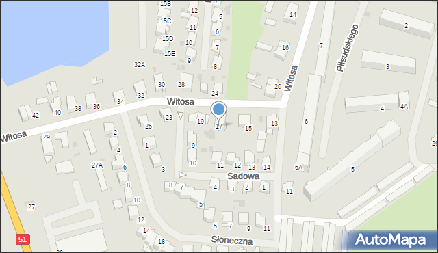 Bartoszyce, Witosa Wincentego, 17, mapa Bartoszyce