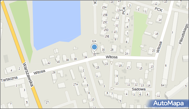 Bartoszyce, Witosa Wincentego, 32, mapa Bartoszyce