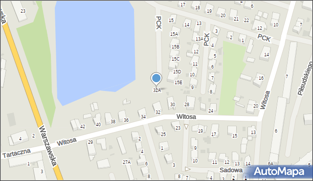 Bartoszyce, Witosa Wincentego, 32A, mapa Bartoszyce