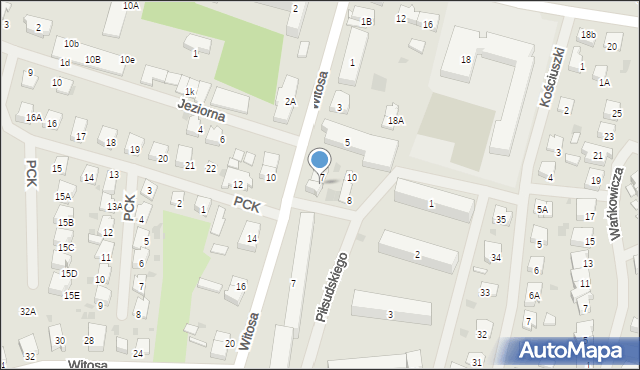 Bartoszyce, Witosa Wincentego, 9, mapa Bartoszyce