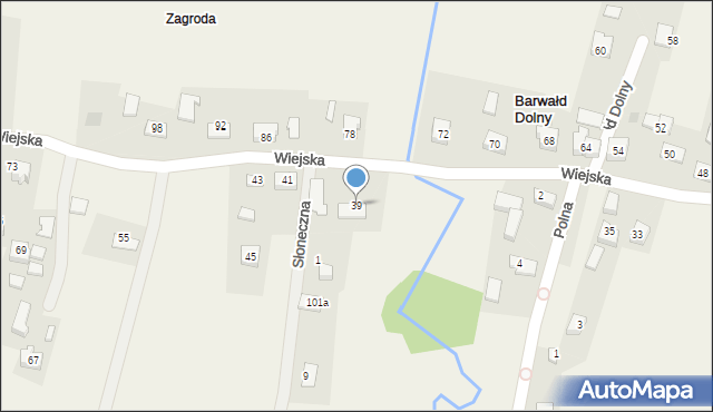 Barwałd Dolny, Wiejska, 39, mapa Barwałd Dolny