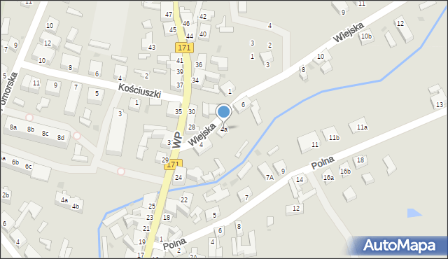 Barwice, Wiejska, 4a, mapa Barwice