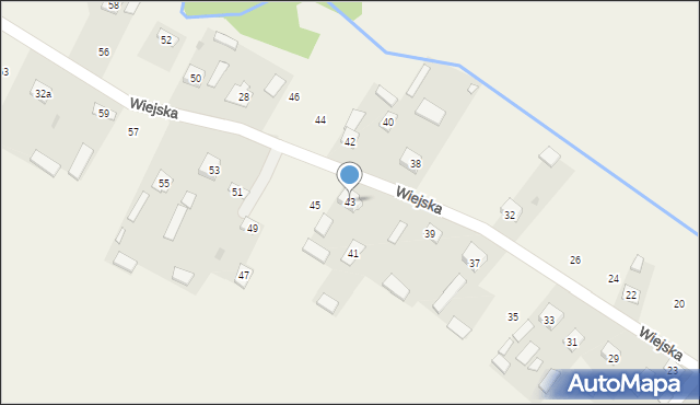 Basznia Dolna, Wiejska, 43, mapa Basznia Dolna
