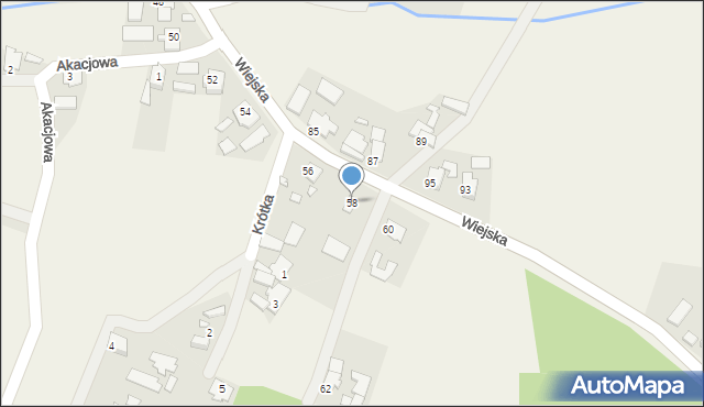 Bażany, Wiejska, 58, mapa Bażany