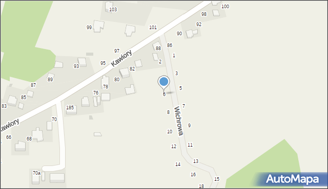 Będkowice, Wichrowa, 6, mapa Będkowice
