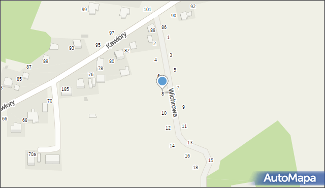 Będkowice, Wichrowa, 8, mapa Będkowice