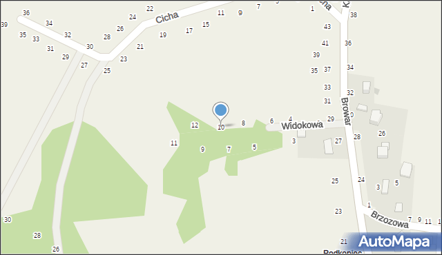 Będkowice, Widokowa, 10, mapa Będkowice