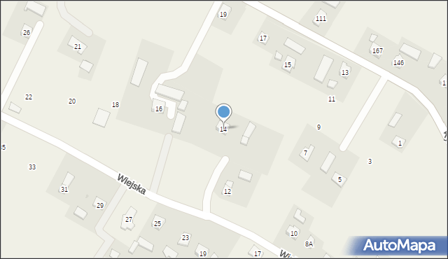 Besko, Wiejska, 14, mapa Besko