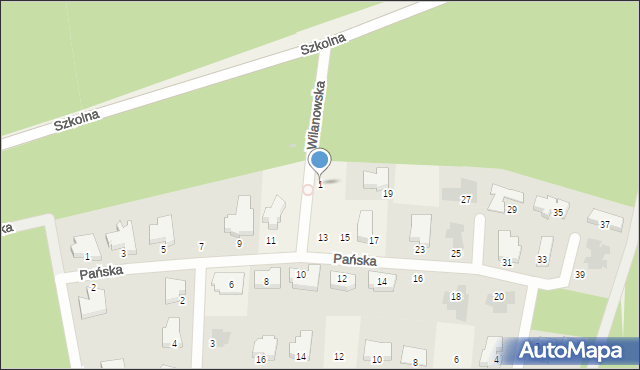 Bezrzecze, Wilanowska, 1, mapa Bezrzecze