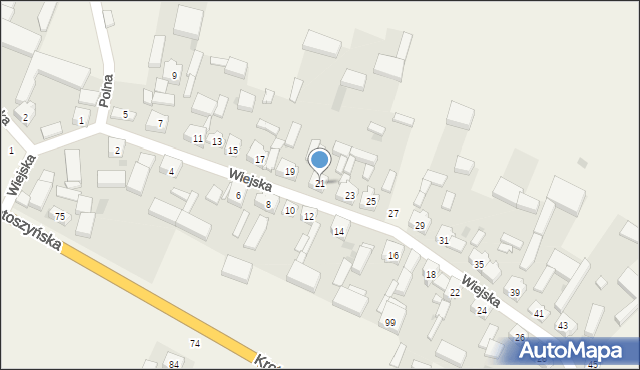Biadki, Wiejska, 21, mapa Biadki