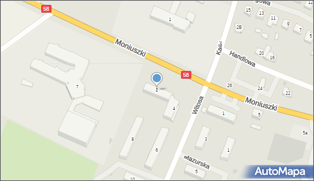 Biała Piska, Witosa Wincentego, 2, mapa Biała Piska