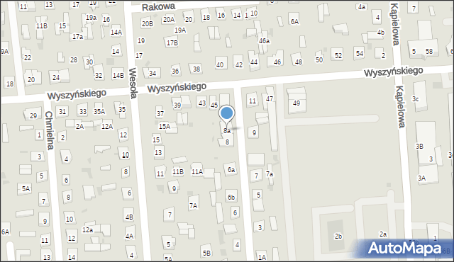 Biała Podlaska, Widok, 8a, mapa Białej Podlaskiej