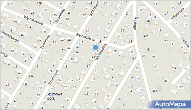 Biała Podlaska, Wierzbowa, 15, mapa Białej Podlaskiej