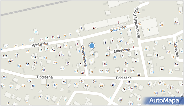 Biała Podlaska, Winiarska, 10, mapa Białej Podlaskiej