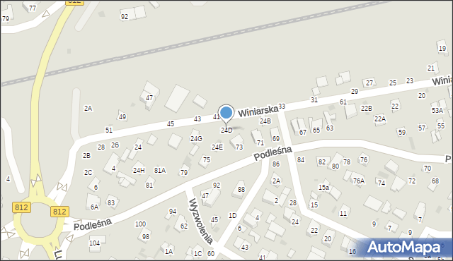 Biała Podlaska, Winiarska, 24D, mapa Białej Podlaskiej