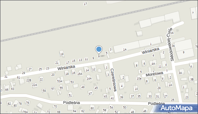 Biała Podlaska, Winiarska, 7, mapa Białej Podlaskiej