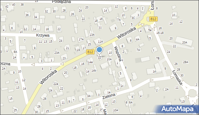 Biała Podlaska, Witoroska, 12, mapa Białej Podlaskiej