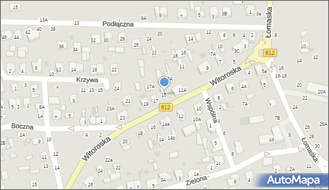 Biała Podlaska, Witoroska, 15, mapa Białej Podlaskiej