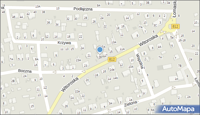 Biała Podlaska, Witoroska, 19, mapa Białej Podlaskiej