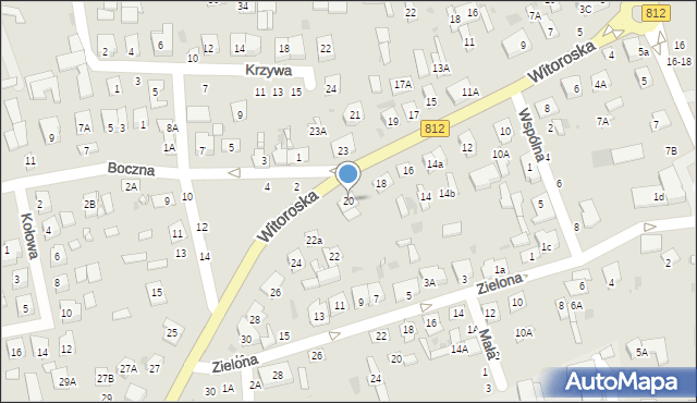 Biała Podlaska, Witoroska, 20, mapa Białej Podlaskiej