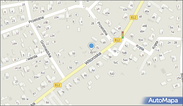 Biała Podlaska, Witoroska, 53, mapa Białej Podlaskiej