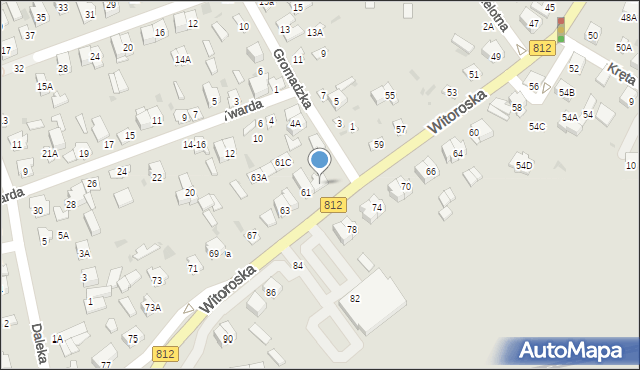 Biała Podlaska, Witoroska, 61A, mapa Białej Podlaskiej