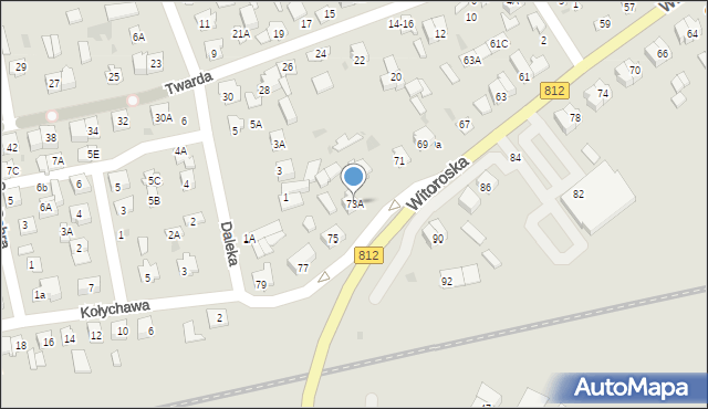 Biała Podlaska, Witoroska, 73A, mapa Białej Podlaskiej