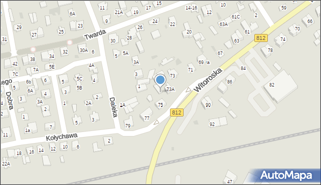 Biała Podlaska, Witoroska, 75A, mapa Białej Podlaskiej