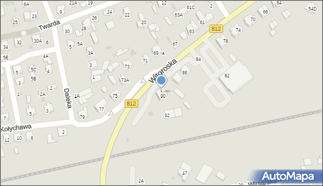 Biała Podlaska, Witoroska, 90a, mapa Białej Podlaskiej