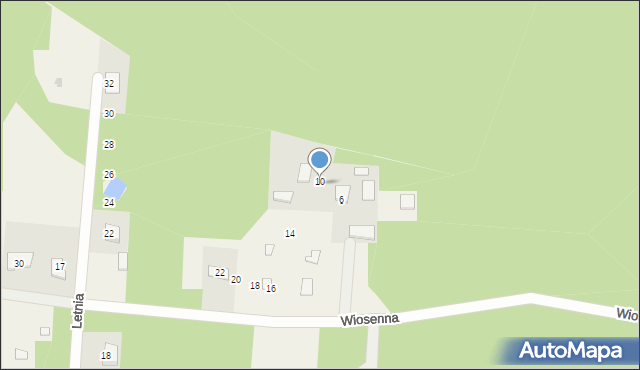 Białobrzegi, Wiosenna, 10, mapa Białobrzegi