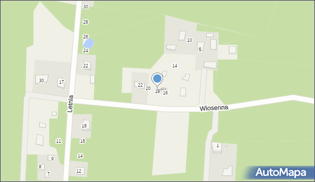 Białobrzegi, Wiosenna, 18, mapa Białobrzegi