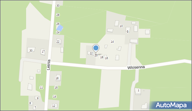 Białobrzegi, Wiosenna, 20, mapa Białobrzegi