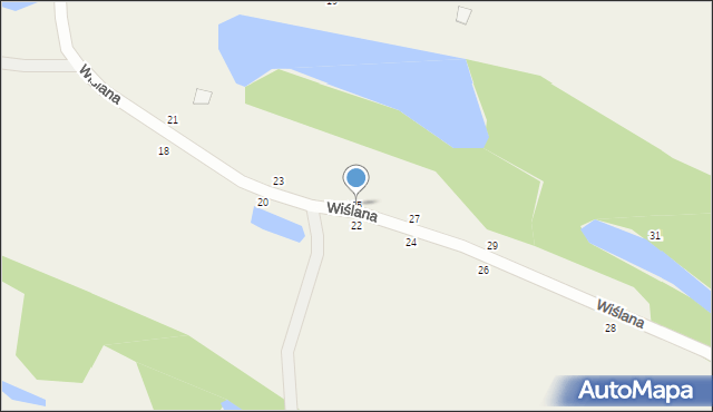 Białobrzegi, Wiślana, 25, mapa Białobrzegi