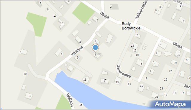 Białobrzegi, Wiślana, 3, mapa Białobrzegi