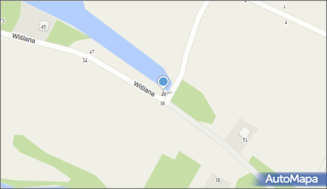 Białobrzegi, Wiślana, 49, mapa Białobrzegi