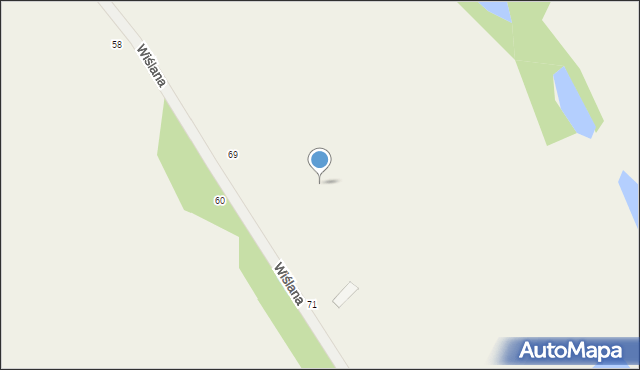 Białobrzegi, Wiślana, 71a, mapa Białobrzegi